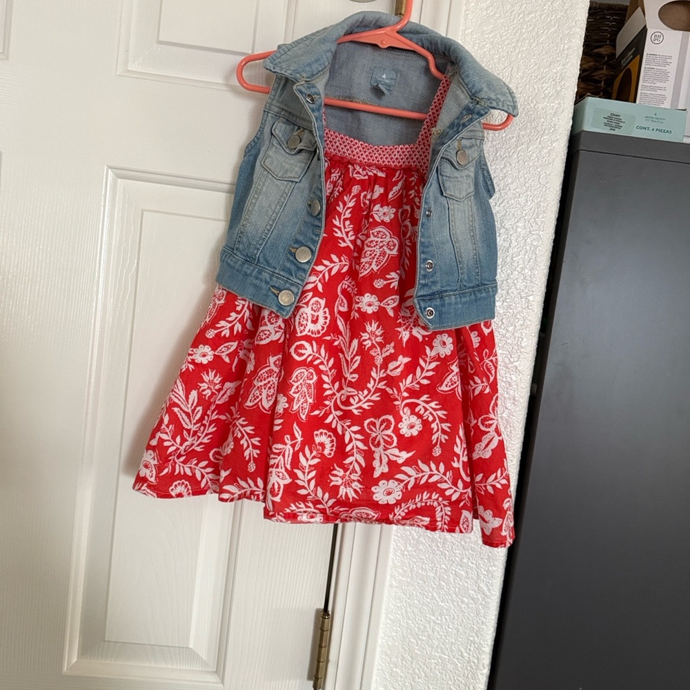 GAP Factory Red and Blue Kids Casual Dress